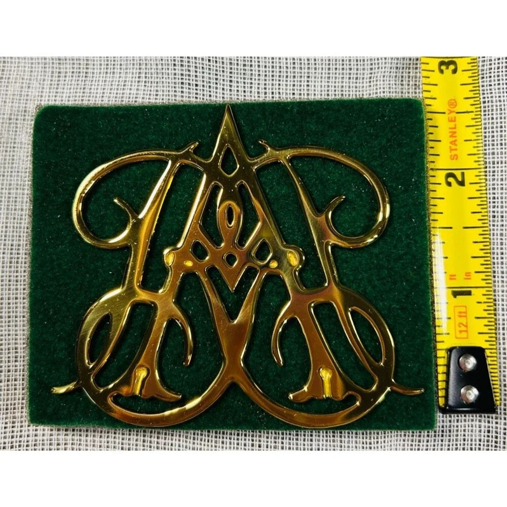 Virginia Metalcrafters Queen Anne Cipher Brass Christmas Ornament 1988 Retired